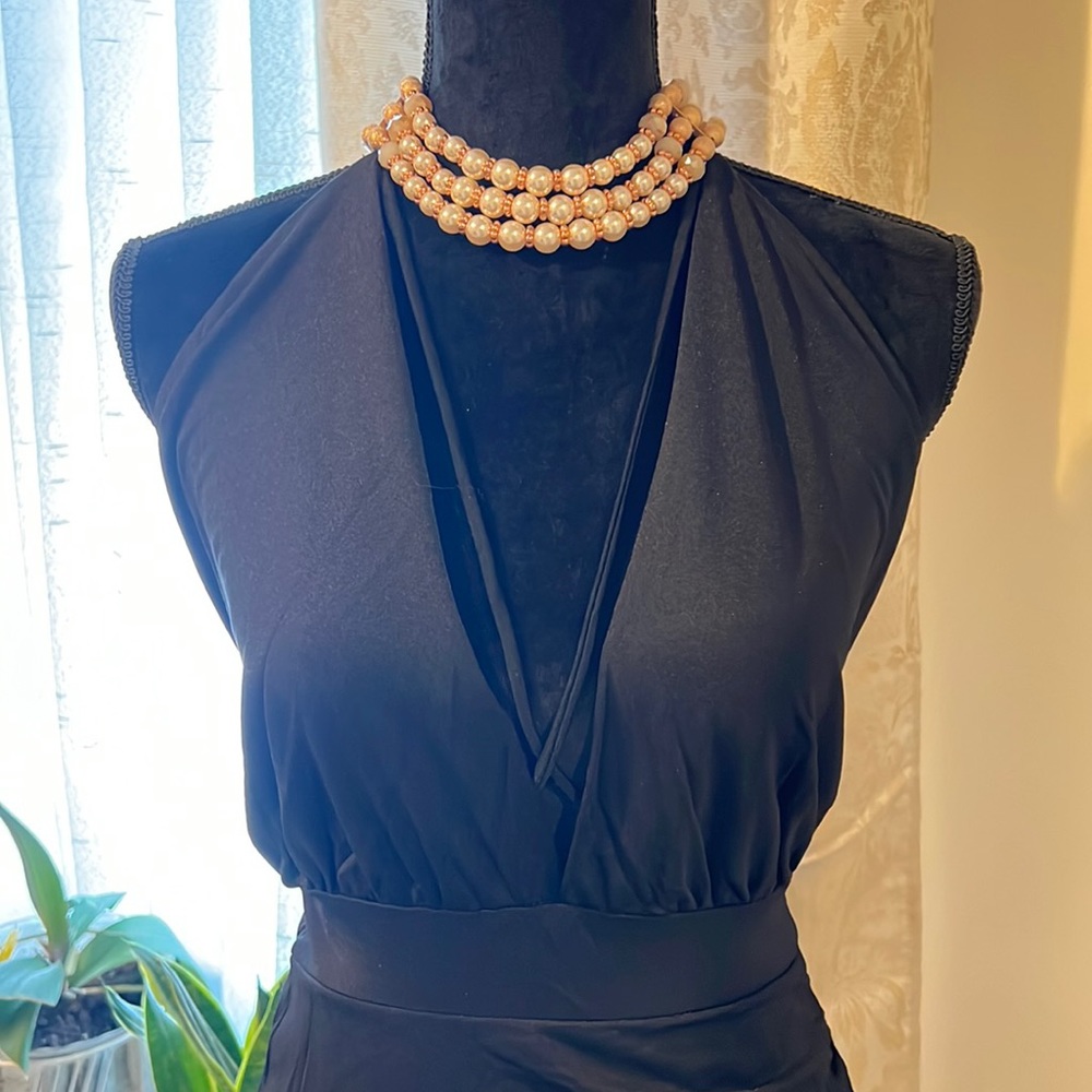 NWOT San Joy Open Back Black Dress
